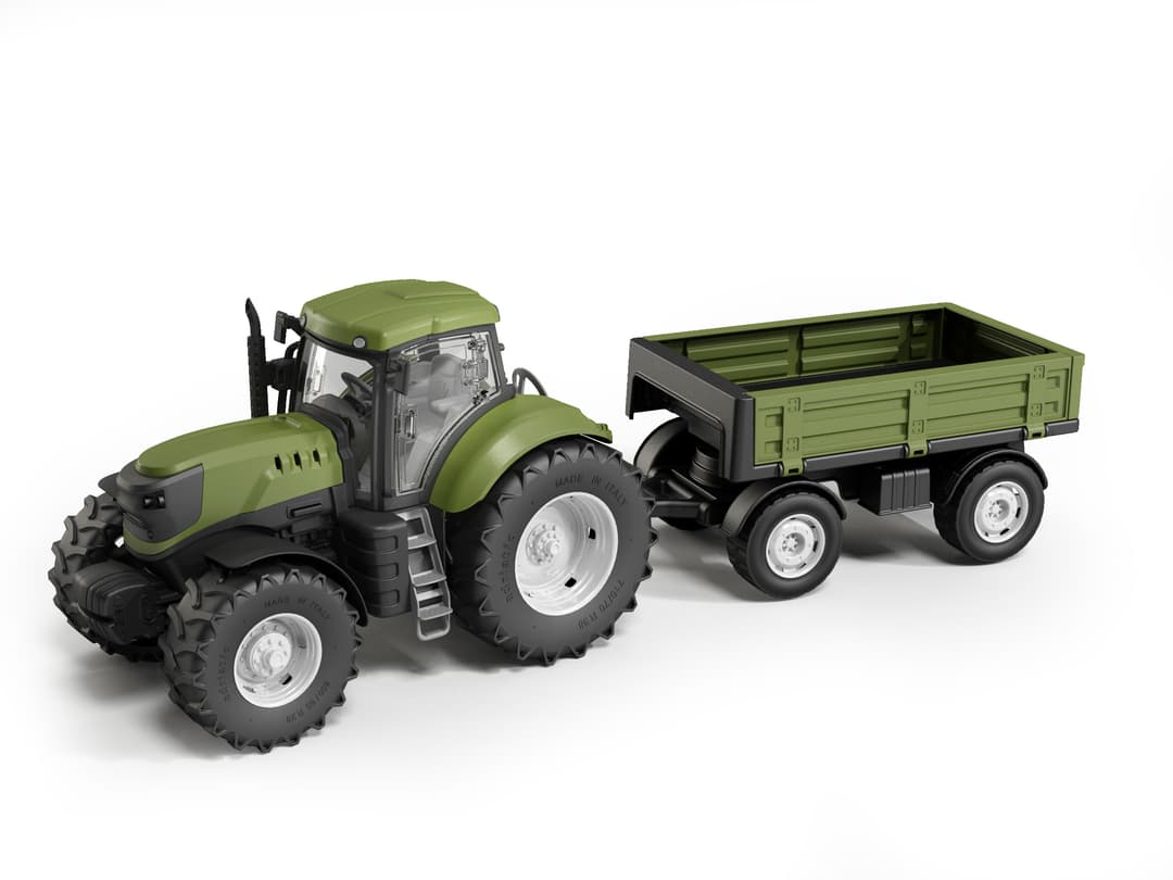 Traktor utánfutóval zöld
