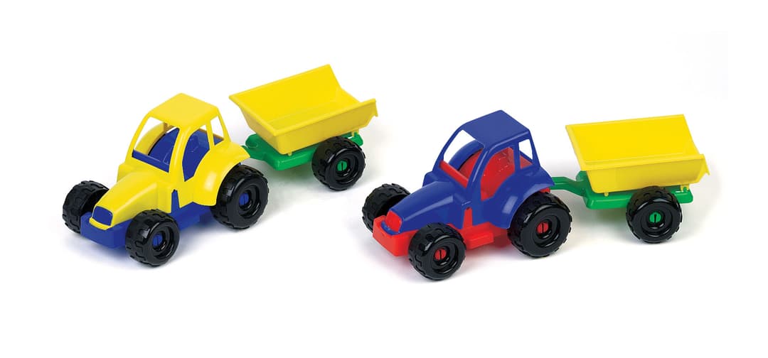 Mini traktor utánfutóval