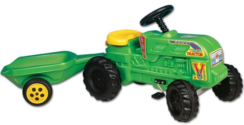 Farmer traktor utánfutóval
