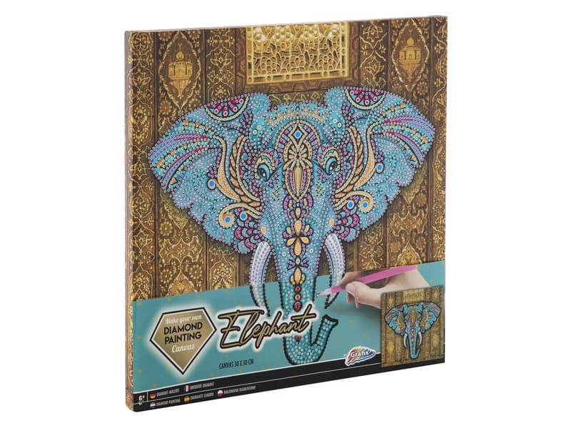 Gyémánt festés vászonra, Elefánt